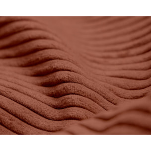 Garance - canapé d'angle réversible - 4 places - en velours côtelé - Terracotta