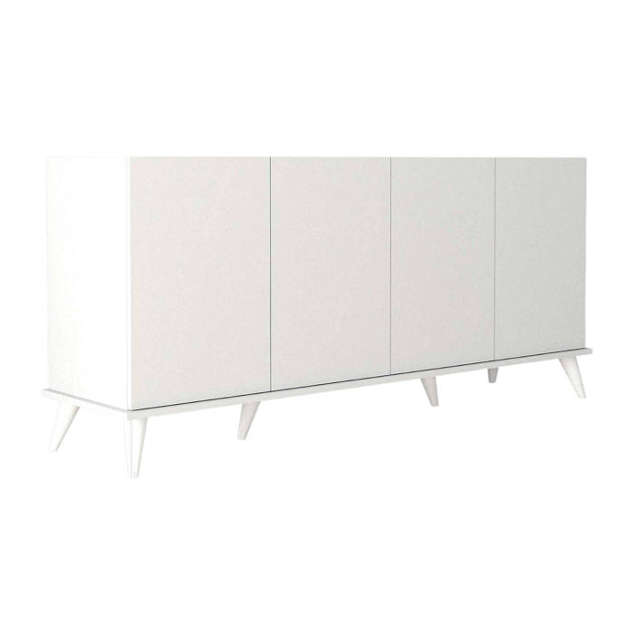 Credenza Paine, Buffet da soggiorno, Madia da salotto, Dispensa da cucina, 180x45 h81 cm, Bianco
