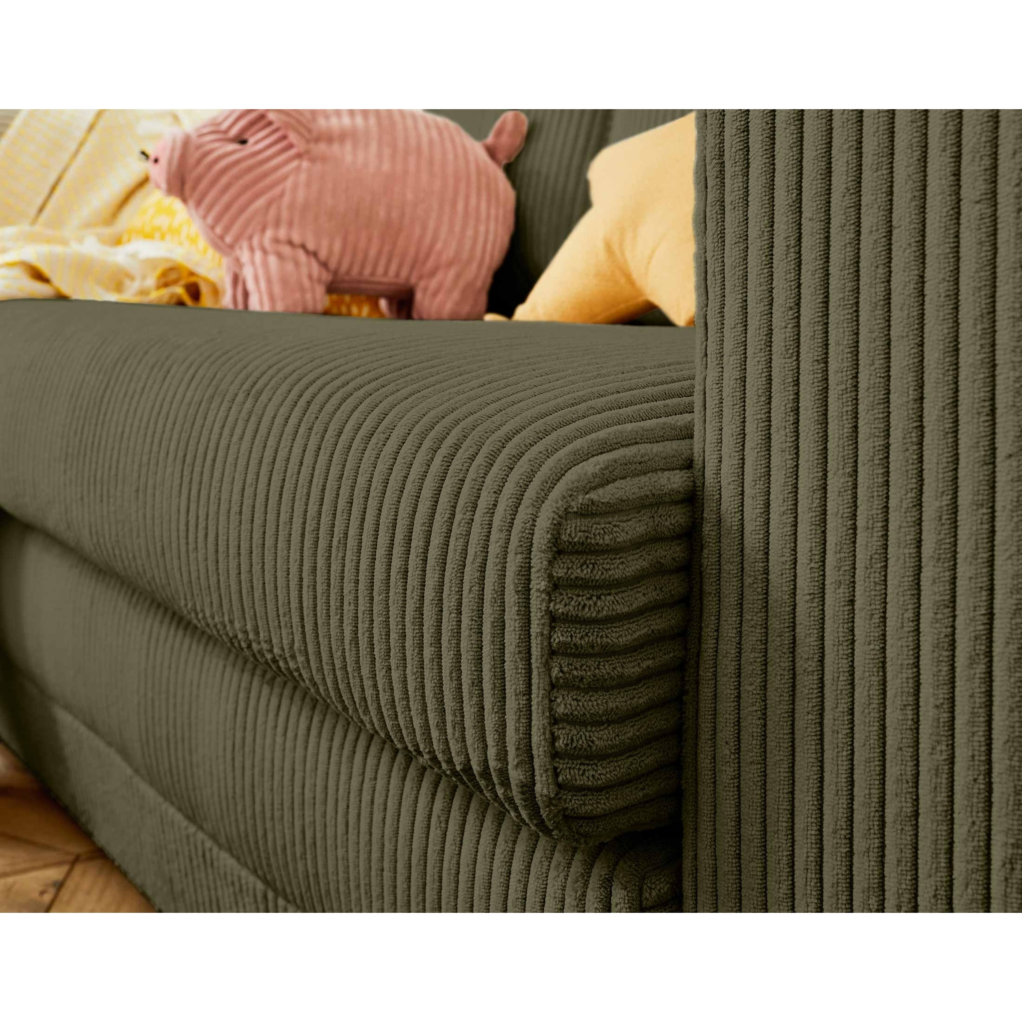 Marilia - canapé 2 places - convertible déplimousse - en velours côtelé - Vert