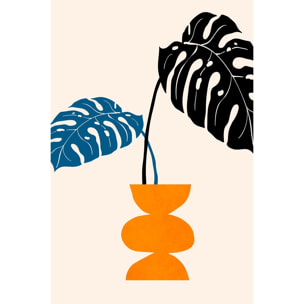 Tableau graphique plante en pot Toile imprimée