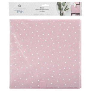 Bac de rangement "Etoile" rose 29x29cm