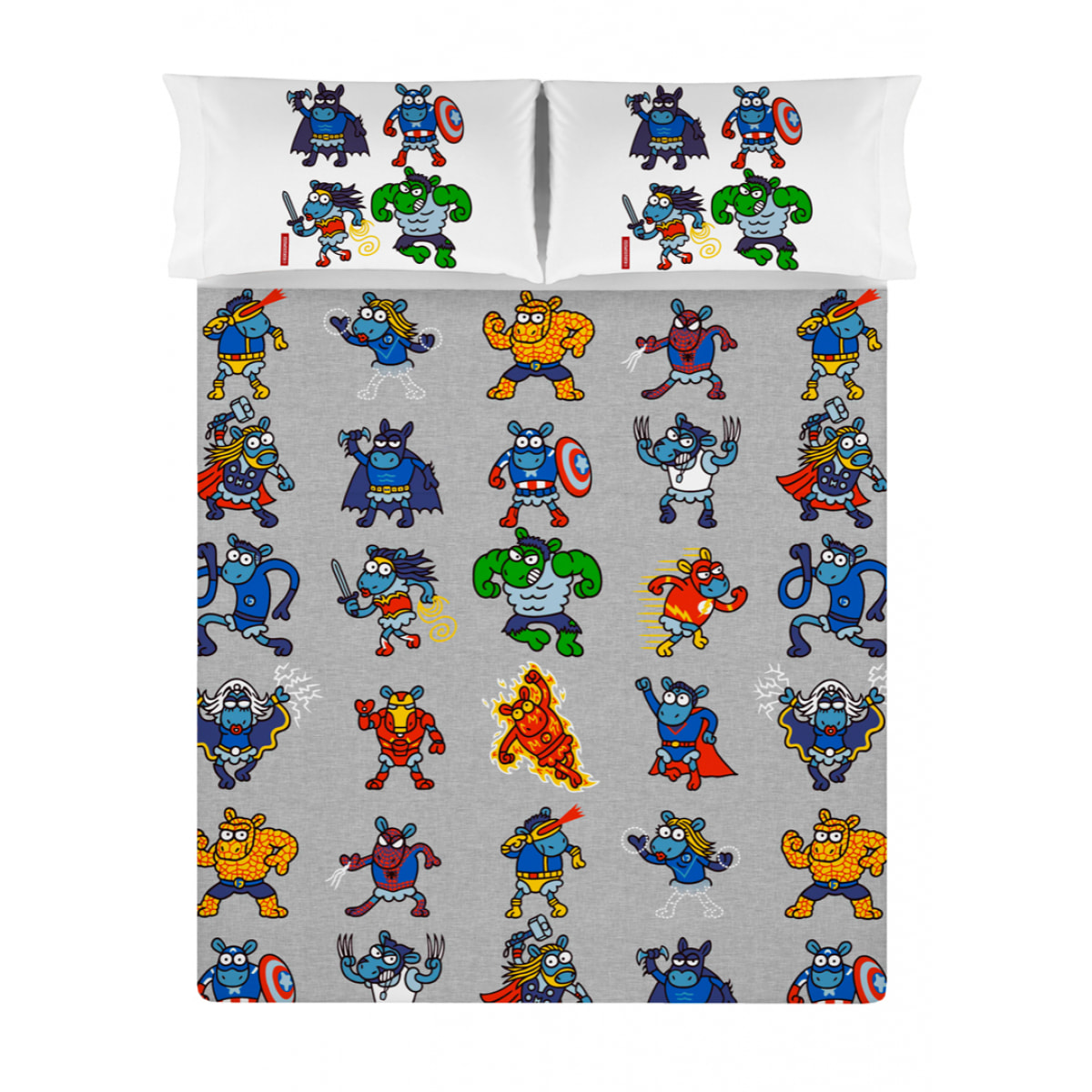 Sábana Encimera Super Heroes - 100% algodón - 150 hilos