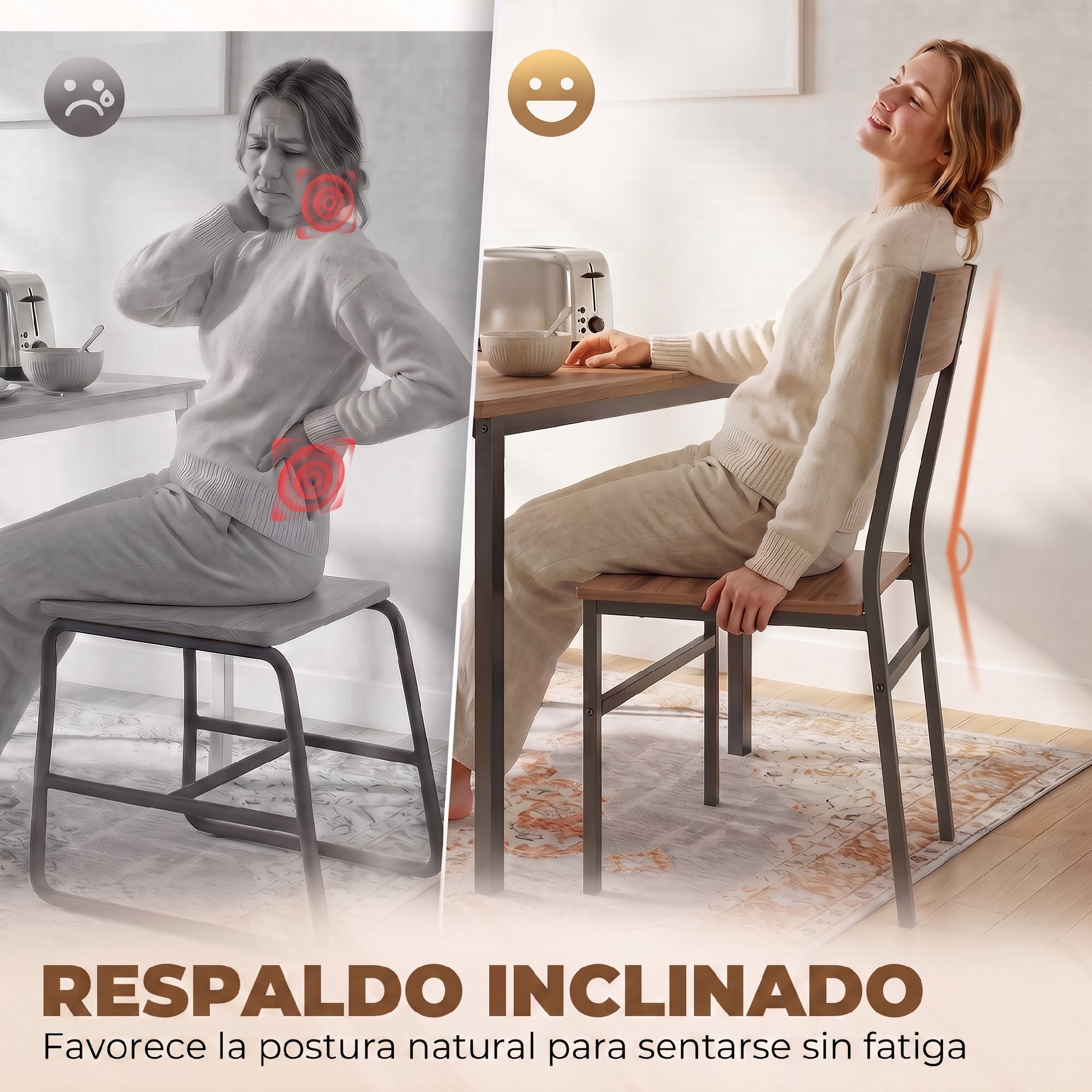 HOMCOM Conjunto de Mesa y 6 Sillas de Comedor de 7 Piezas, Mesa de Cocina Extensible 120-160 cm con 6 Sillas Apilables, Ahorro de Espacio, para 4-6 Personas, Marco Metálico, Marrón Efecto Madera