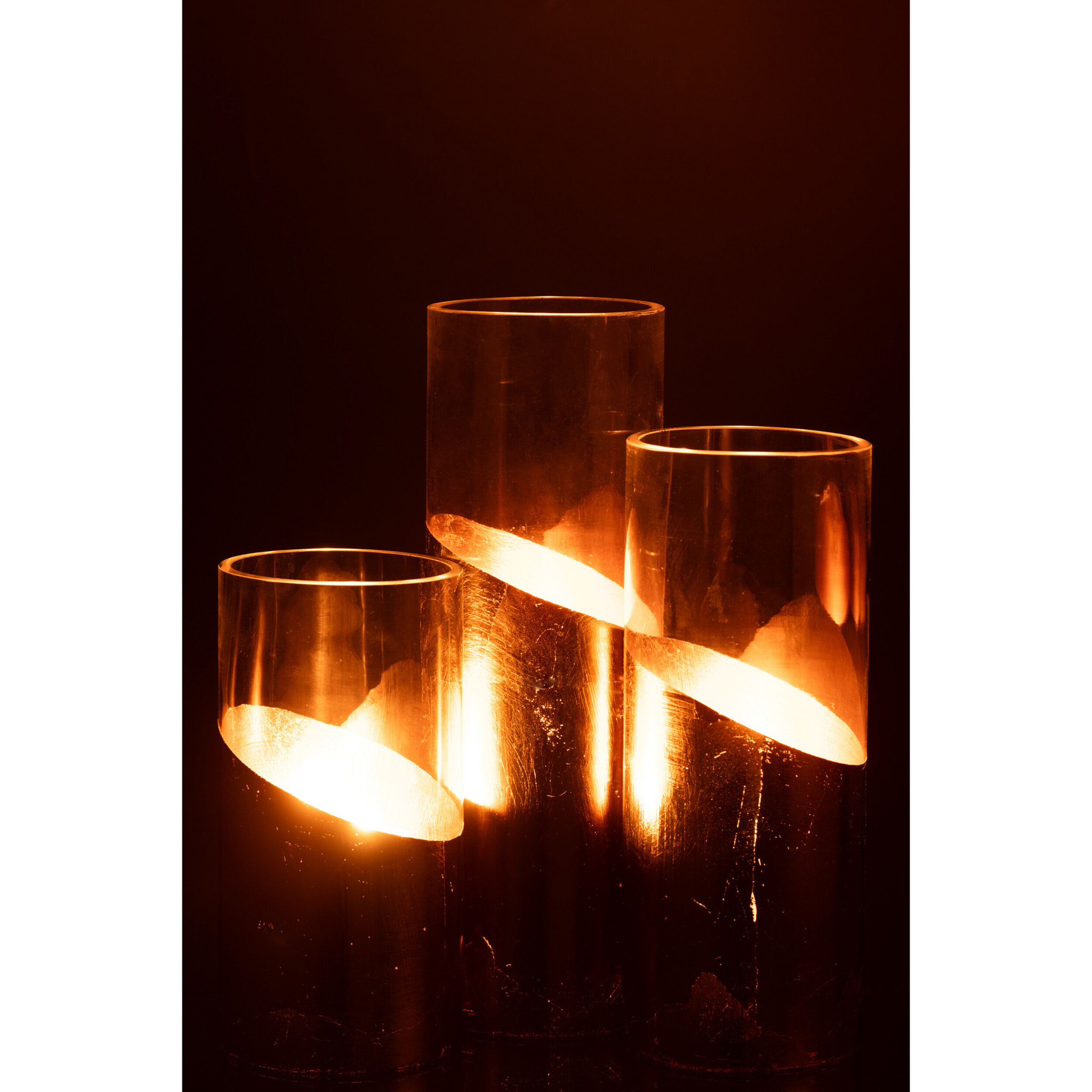 J-Line photophore Moa - verre - transparent/or - large