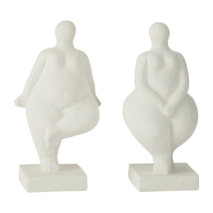 J-Line décoration Figurine Moderne Venus - ciment - blanc - 2 pièces