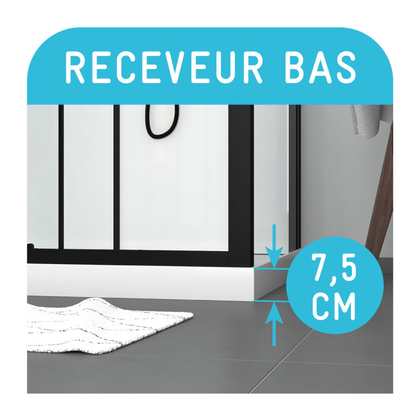 Cabine de douche 115x90x210 cm avec receveur + bonde 90mm + Grille linéaire - FACTORY 2