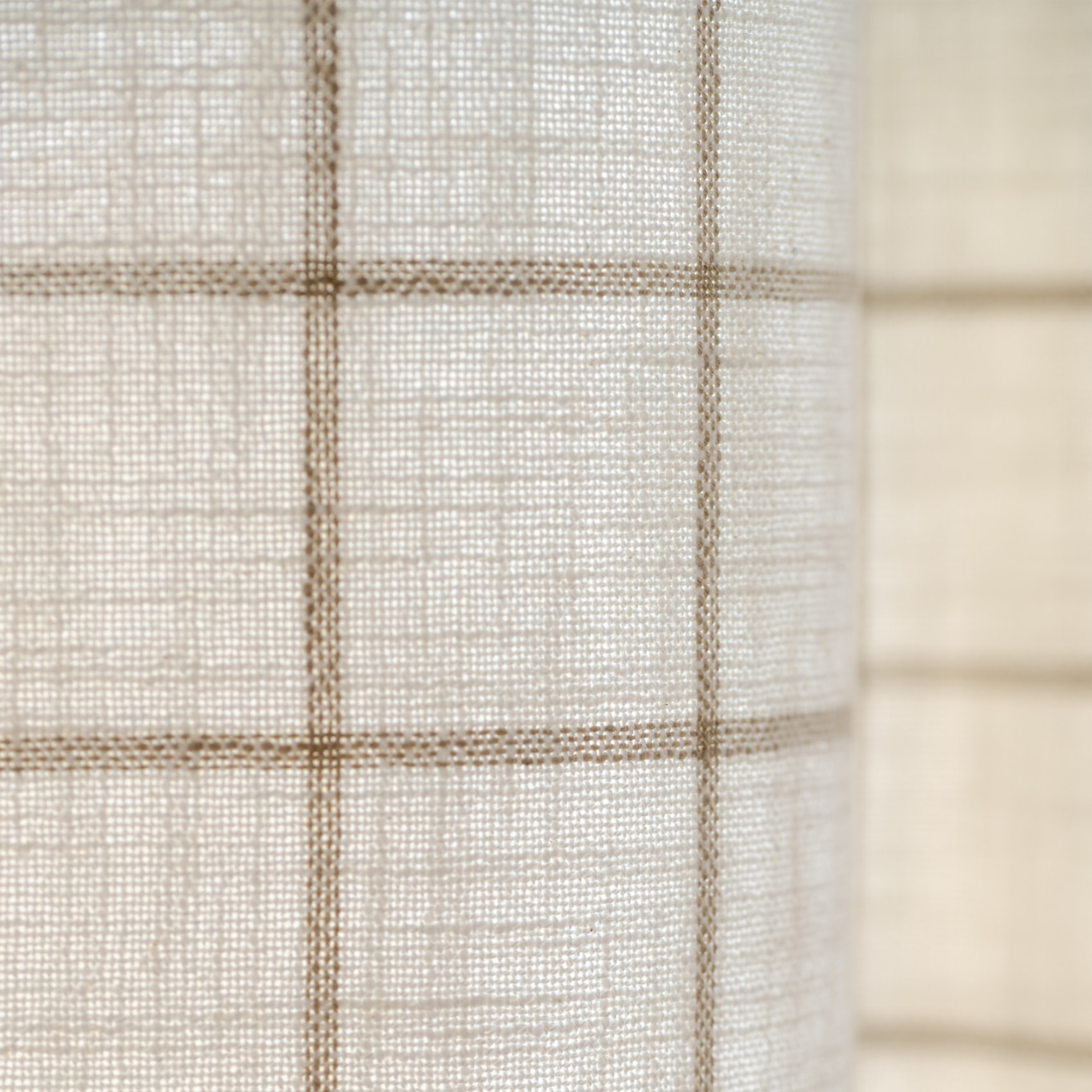 Rideau 100% coton à carreaux beige LOURMARIN - Beige