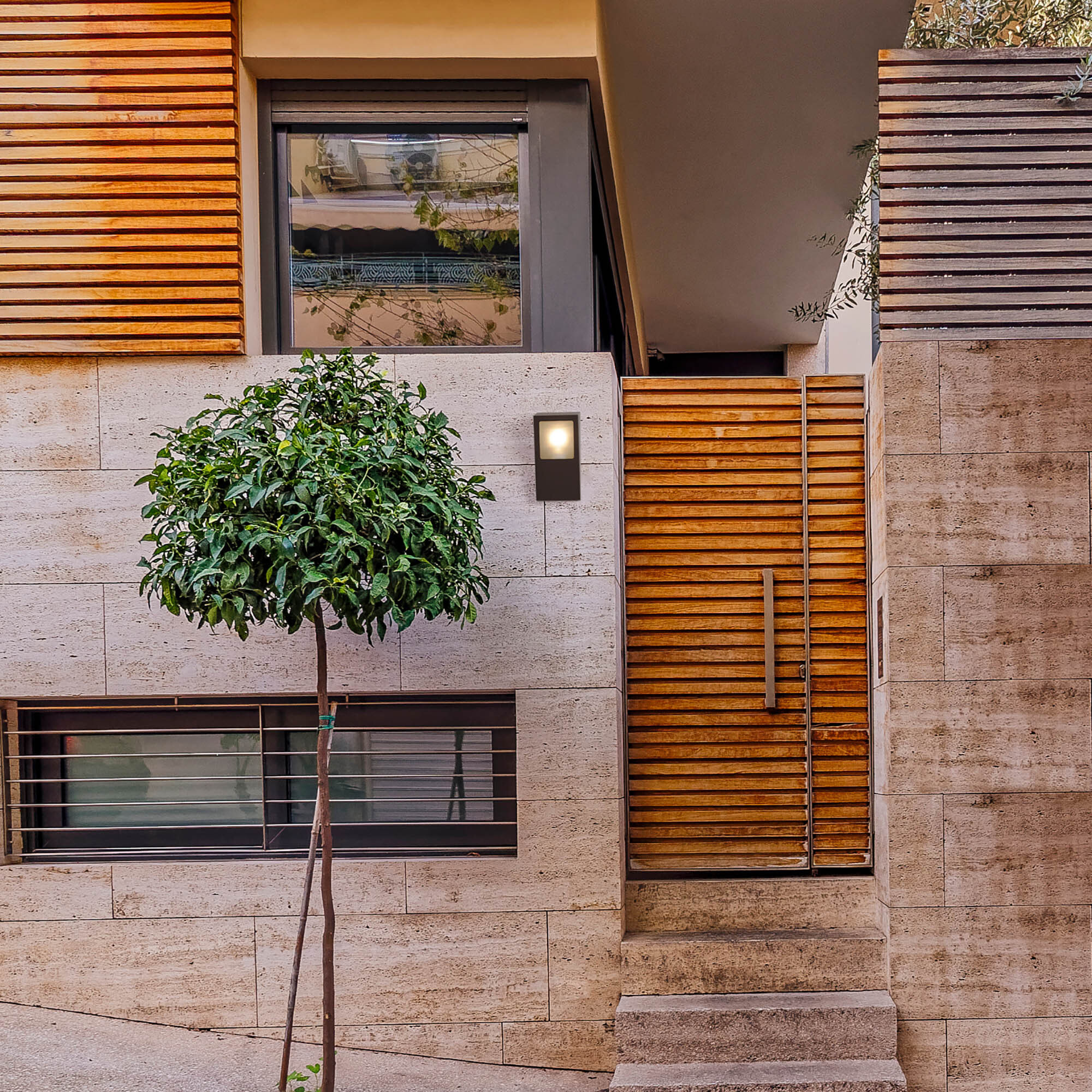 Forlight Nika - Aplique de Pared Exterior E27. Resistente para Exteriores con IP44. Ideal para Terrazas | Balcones | Jardines y