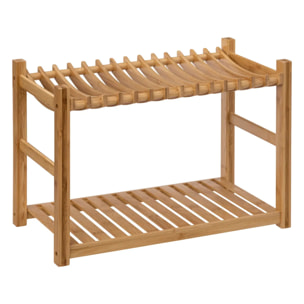 Égouttoir 2 niveaux et couverts bambou