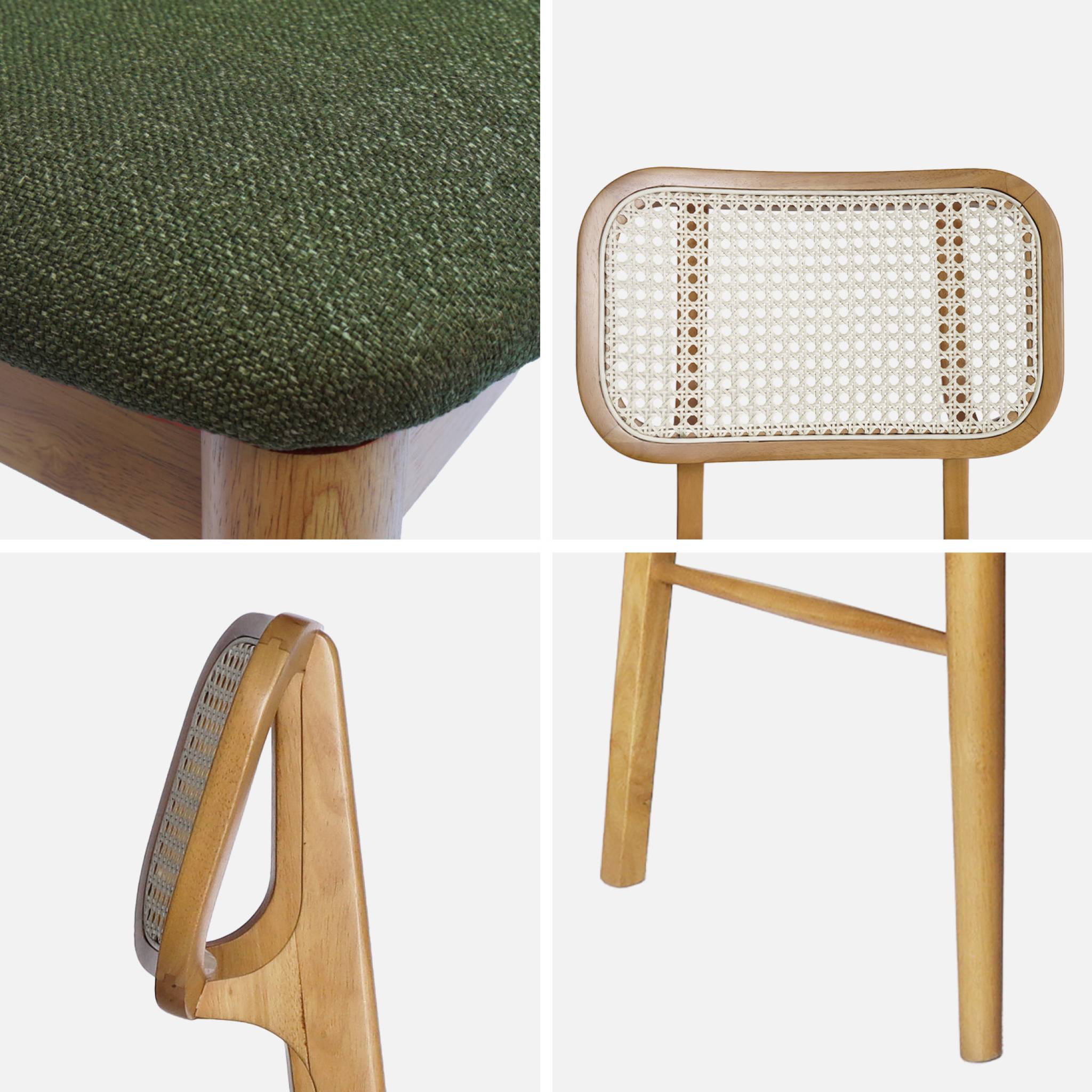 Chaise bohème bois d'hévéa et cannage (lot de 2) MANI