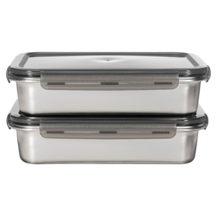 2 boîtes rectangulaires inox - 2500ml