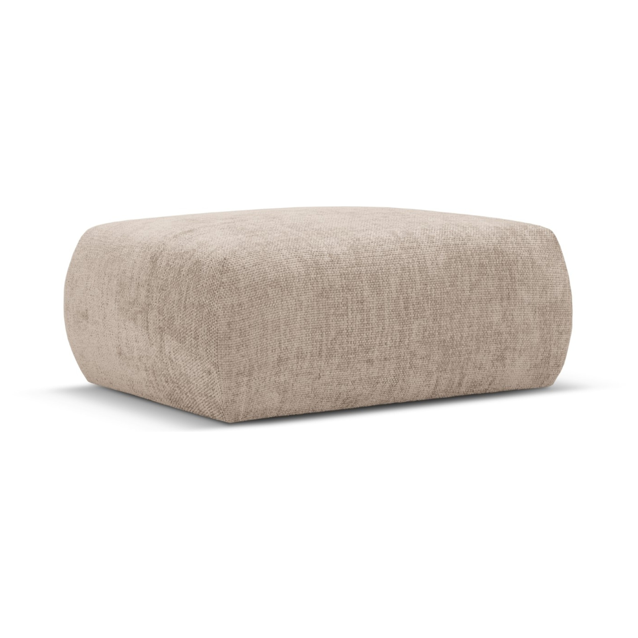 Pouf "Matera" en chenille beige