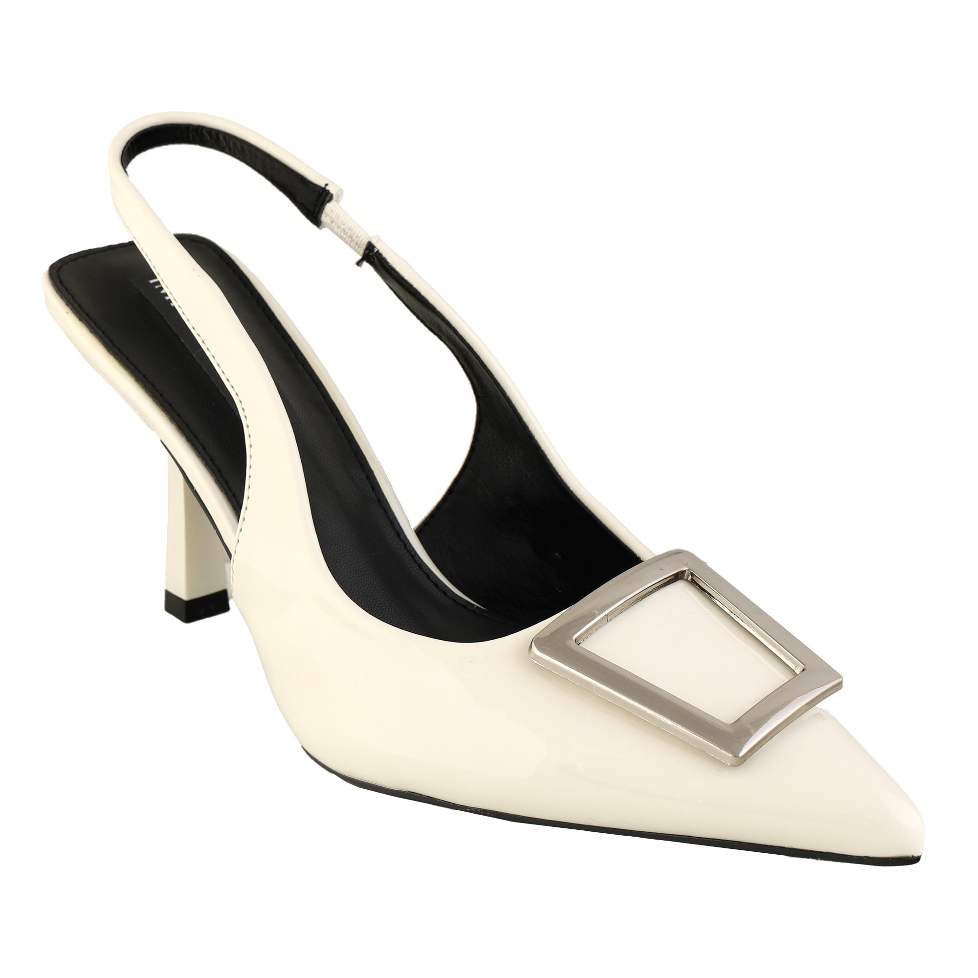 Decolletè slingback verniciate con dettaglio in metallo