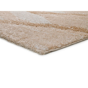 SERENE Alfombra de pelo largo con texturas en tonos beige, varias medidas disponibles