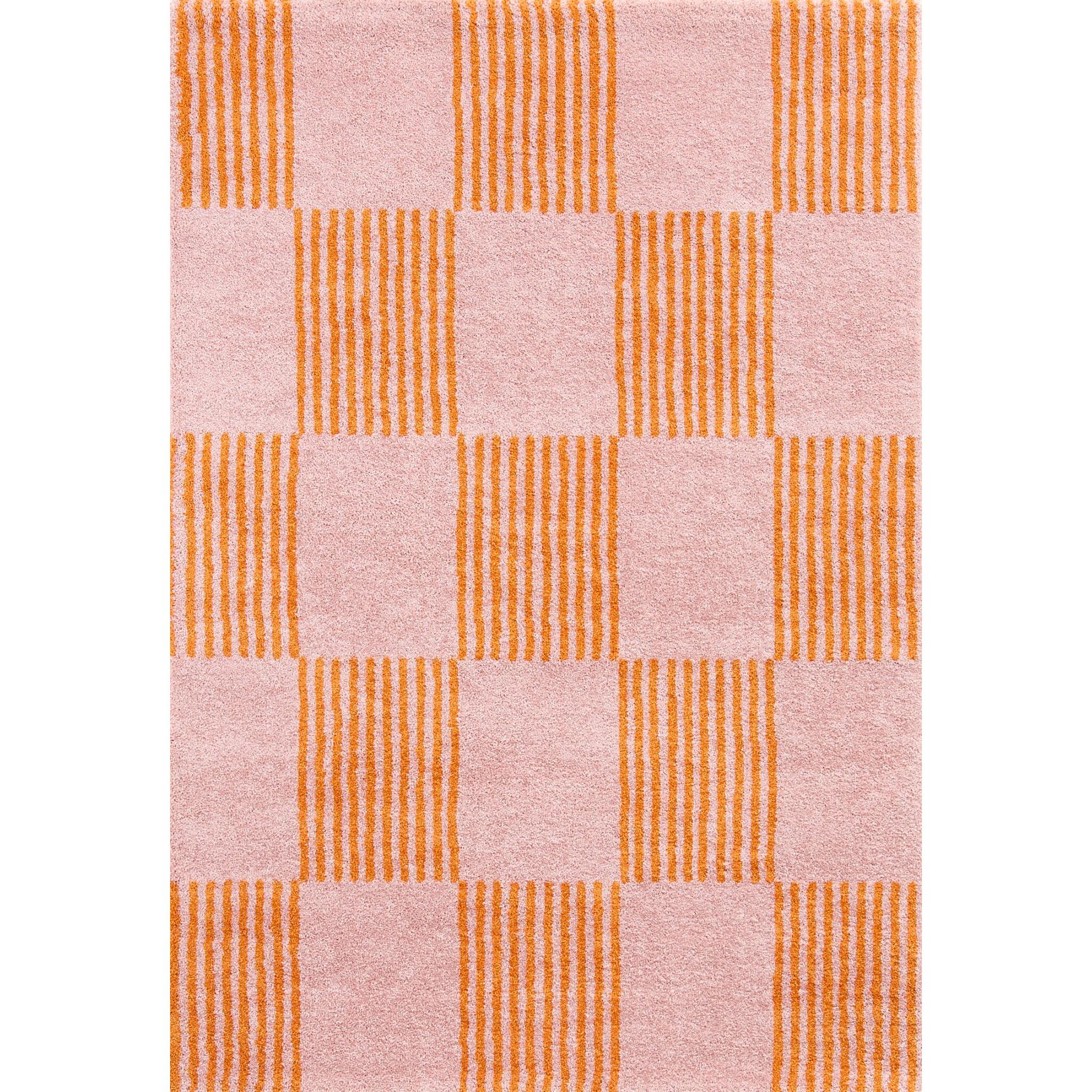 GROOVY - Tapis rétro coloré style seventies - Confortable et moelleux - Orange