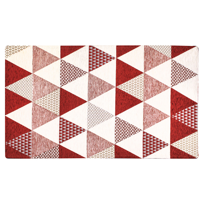 TAPPETO ARREDO TRIANGOLI ROSSO DONGIOVANNI 65X115 CM CON ANTISCIVOLO