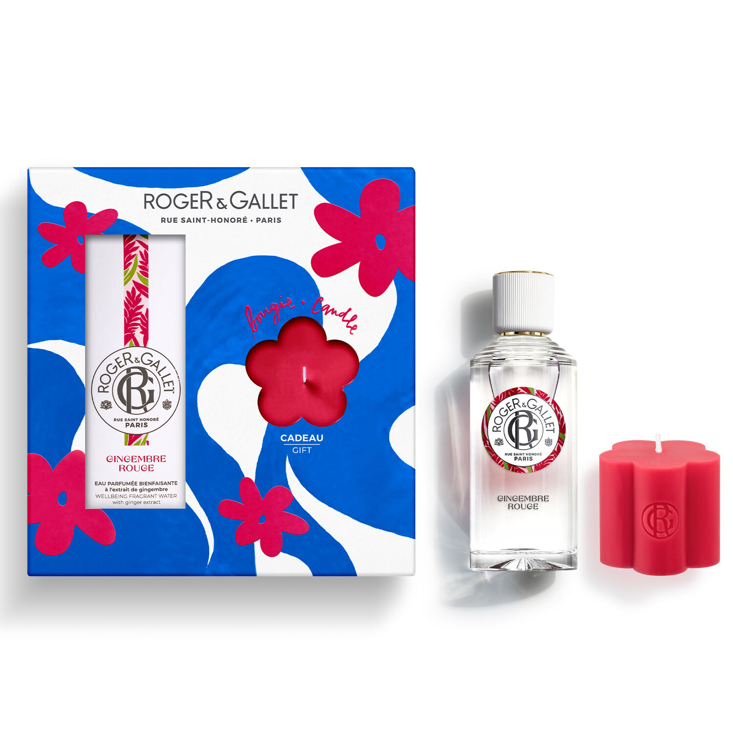 Gingembre Rouge - Coffret Eau Parfumée Bienfaisante 100ml et sa Bougie Parfumée