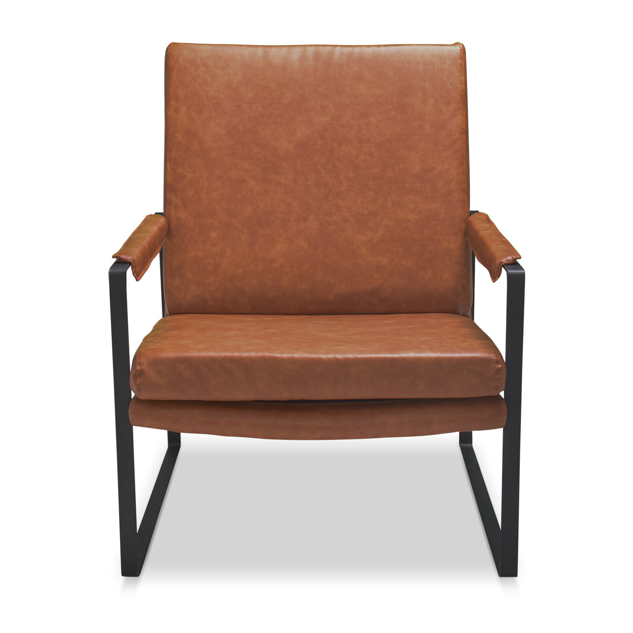 BRADFORD - Poltrona design retrÃ² in leatherette cuoio