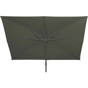 Parasol déporté carré inclinable Melhia 3x3 m vert laurier