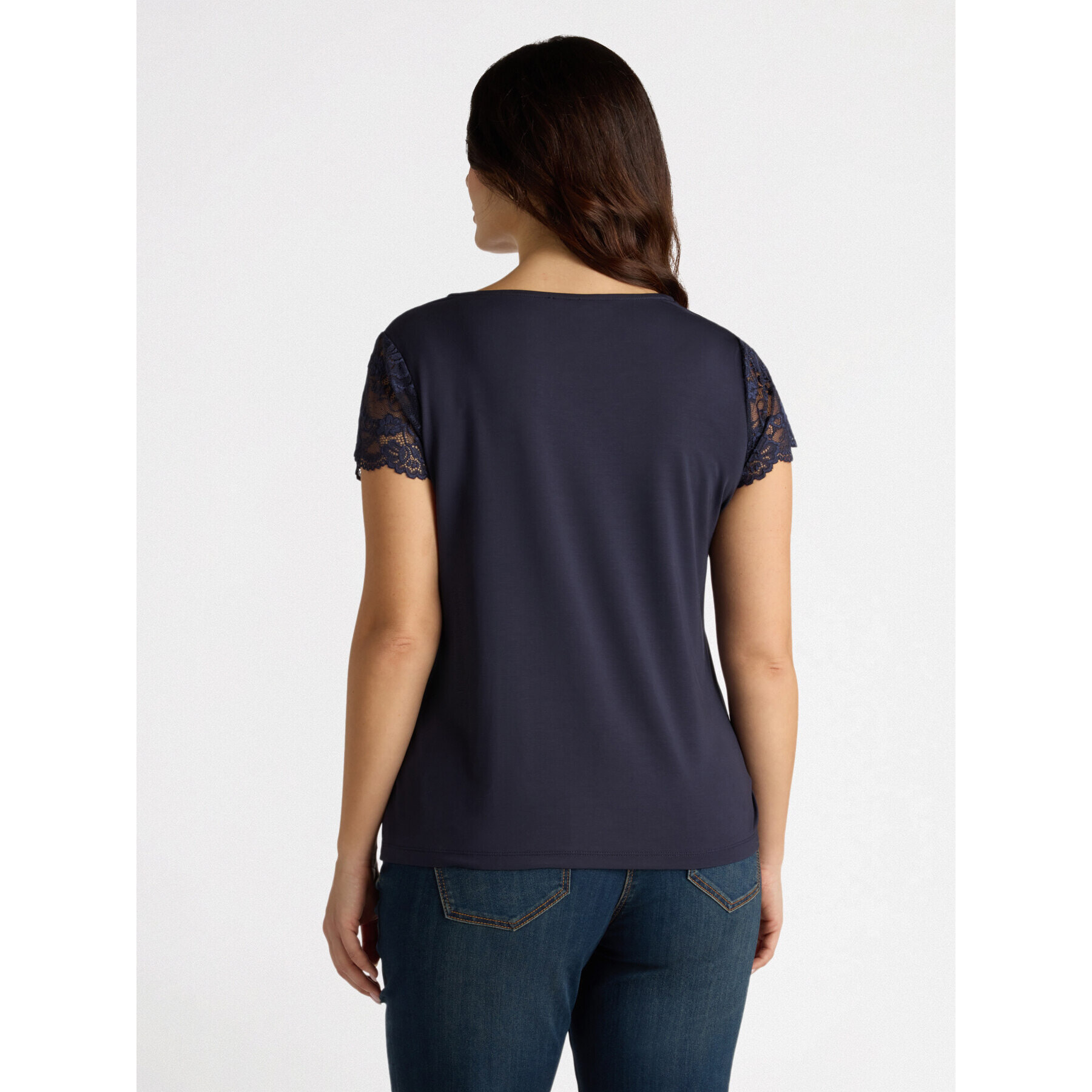 Fiorella Rubino - Camiseta con encaje - Azul