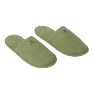 Scalpers zapatilla lisa con bordado khaki