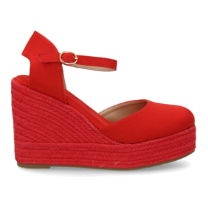 Alpargata cuña mujer talon cerrado y pulsera tobillo