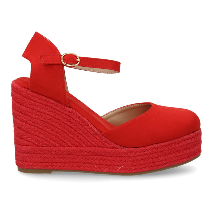 Alpargata cuña mujer talon cerrado y pulsera tobillo