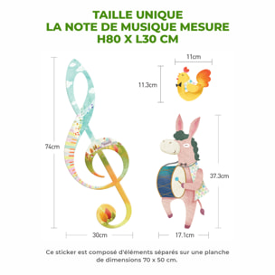 Stickers Muraux décoration adhésifs animaux musiciens d'un conte de fées