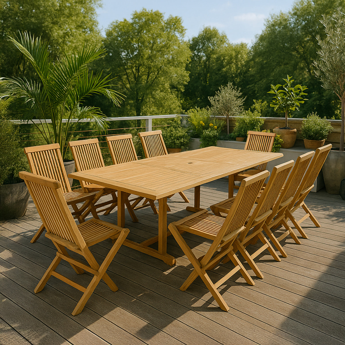 Table rectangulaire + 10 chaises ADAGNA