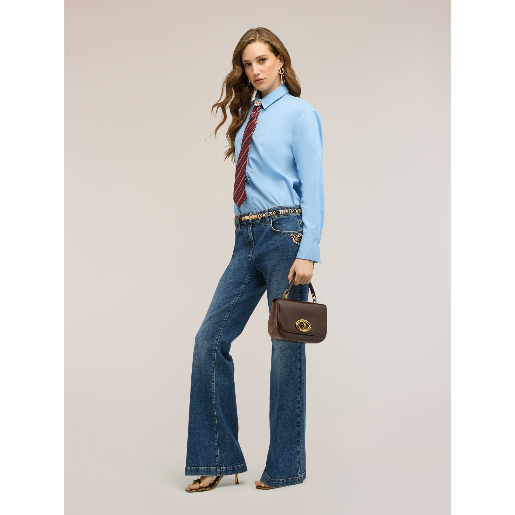 Motivi - Camisa de popelín con corbata - Light - blue