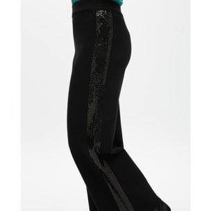 Pantaloni in maglia con paillettes laterali