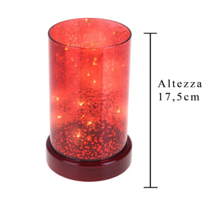 Decorazione con Led interno - Pezzi 1 - Colore Rosso - 11x17,5Hx11cm - Bianchi Dino