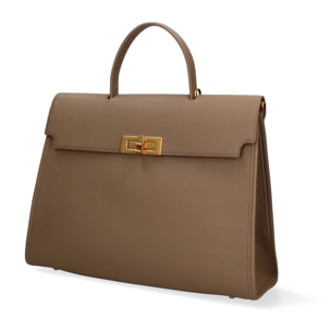 Borsa a mano da donna Made in Italy - Modello Zaffiro Lux - 100% pelle - 35.0 x 27.0 x 13.0 cm