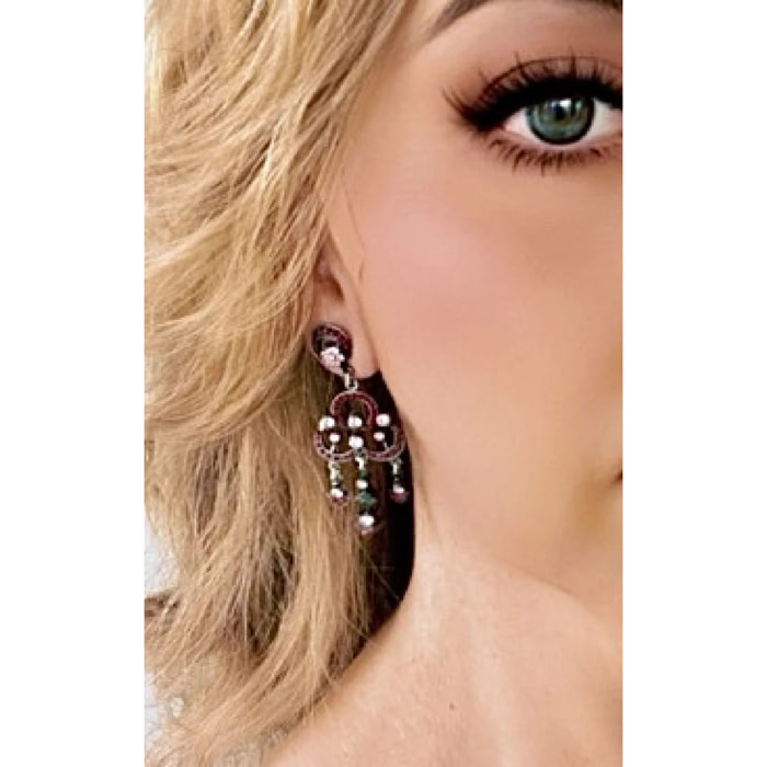 Pendiente largo multicristal Sw y plata 925 10µ T1