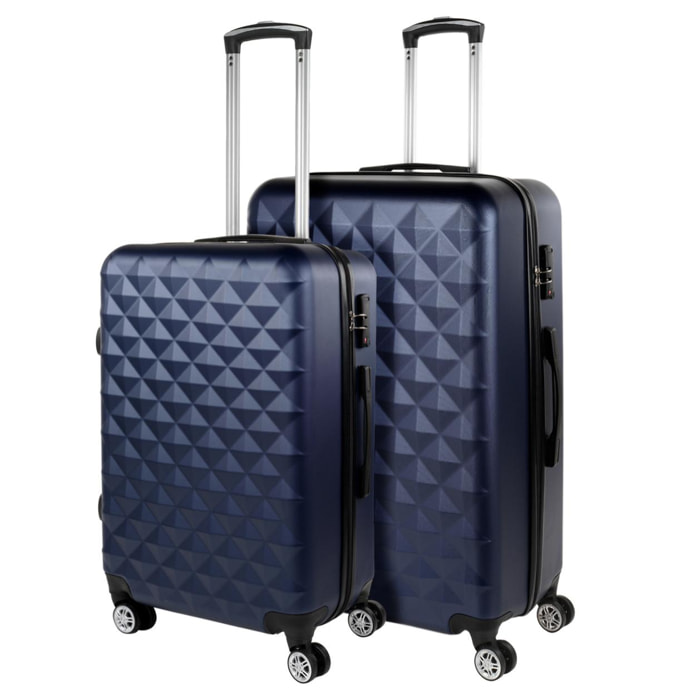 Juego De Maletas Rígidas Abs Itaca Diamond Azul