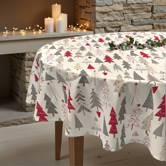 Nappe ronde anti-taches Merry Christmas 31-100