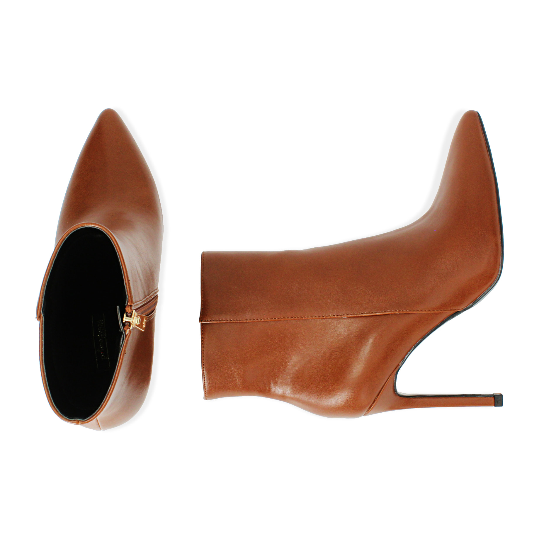 Ankle boots cognac, tacco 10,5 cm