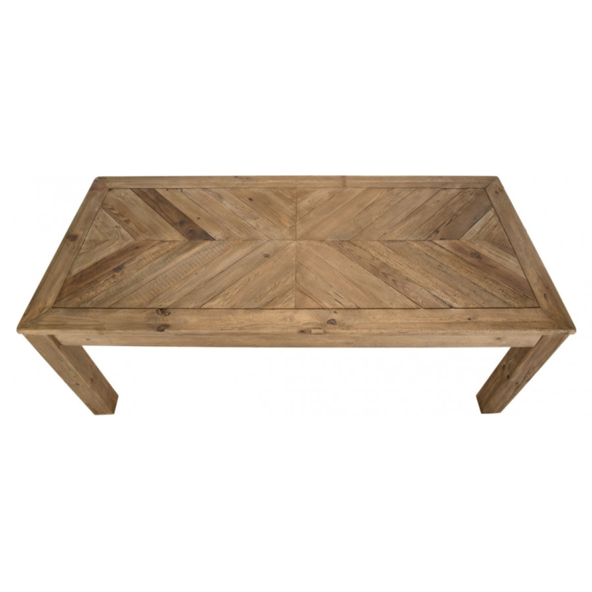 ANDRIAN - Table à manger rectangulaire marron 200x90cm bois Pin recyclé