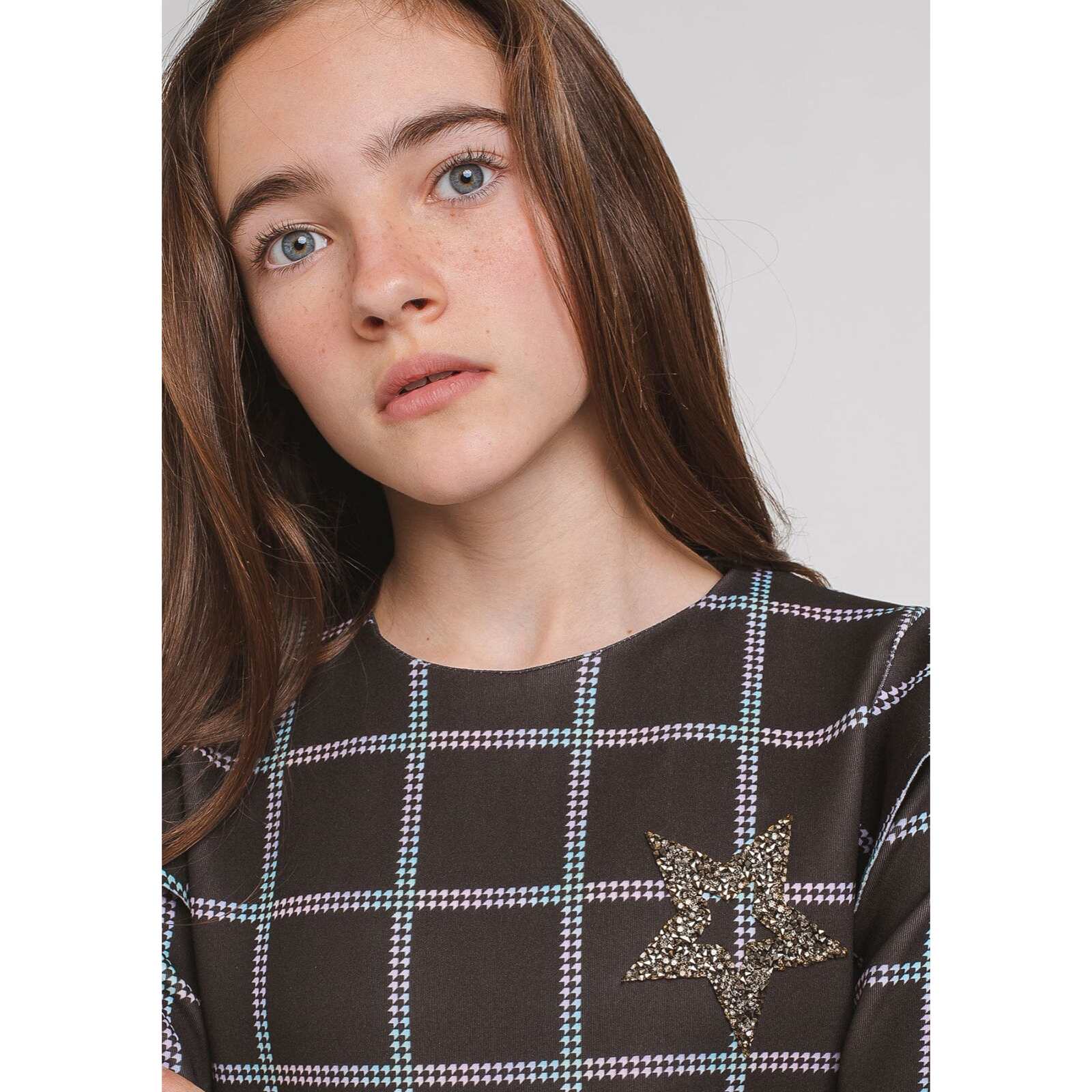 Vestido Cuadrados Negro Niña