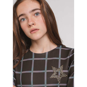 Vestido Cuadrados Negro Niña