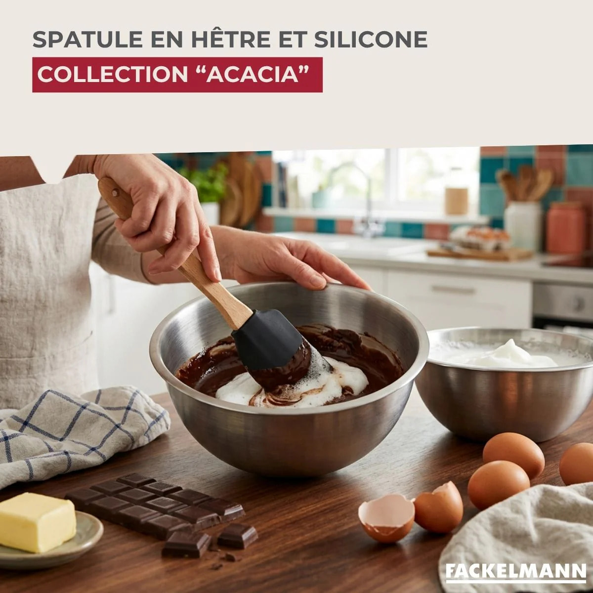 Spatule à pâtisserie silicone 27 cm Fackelmann Acacia