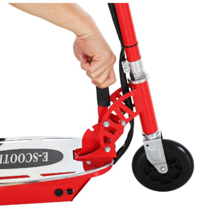 Trottinette électrique 120 W pliable pour enfant de 7 à 12 ans hauteur guidon et selle réglable 10 Km/h max. rouge