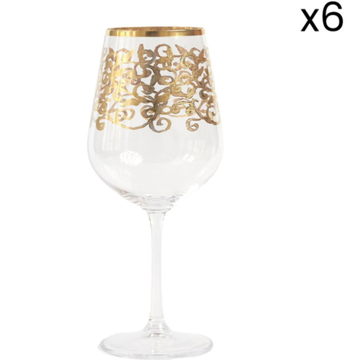 Set 6 calici da vino Gold Barocco