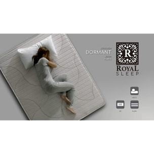 Colchón viscoelástico Royal Sleep Dormant, 19 cm, Antiácaros, Hilo de plata, Firmeza alta