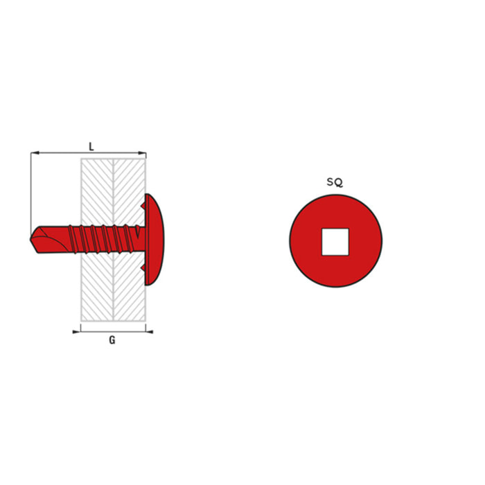 Boîte 500 Vis autoperceuse tête ronde large zingué SCELL-IT - PH2 - 4.2 x 19 mm - TRLC42019