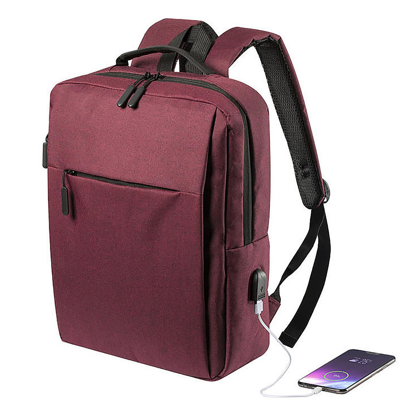 Mochila Conexión USB. Acolchada. Bolsillo Acolchado para Portátil 15''