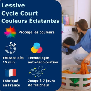 Lessive DR BECKMANN Liquide Cycle Court - Couleurs éclatantes x50 lavages