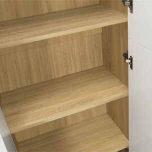 Armoire Mimosa 2 portes effet hêtre et blanc
