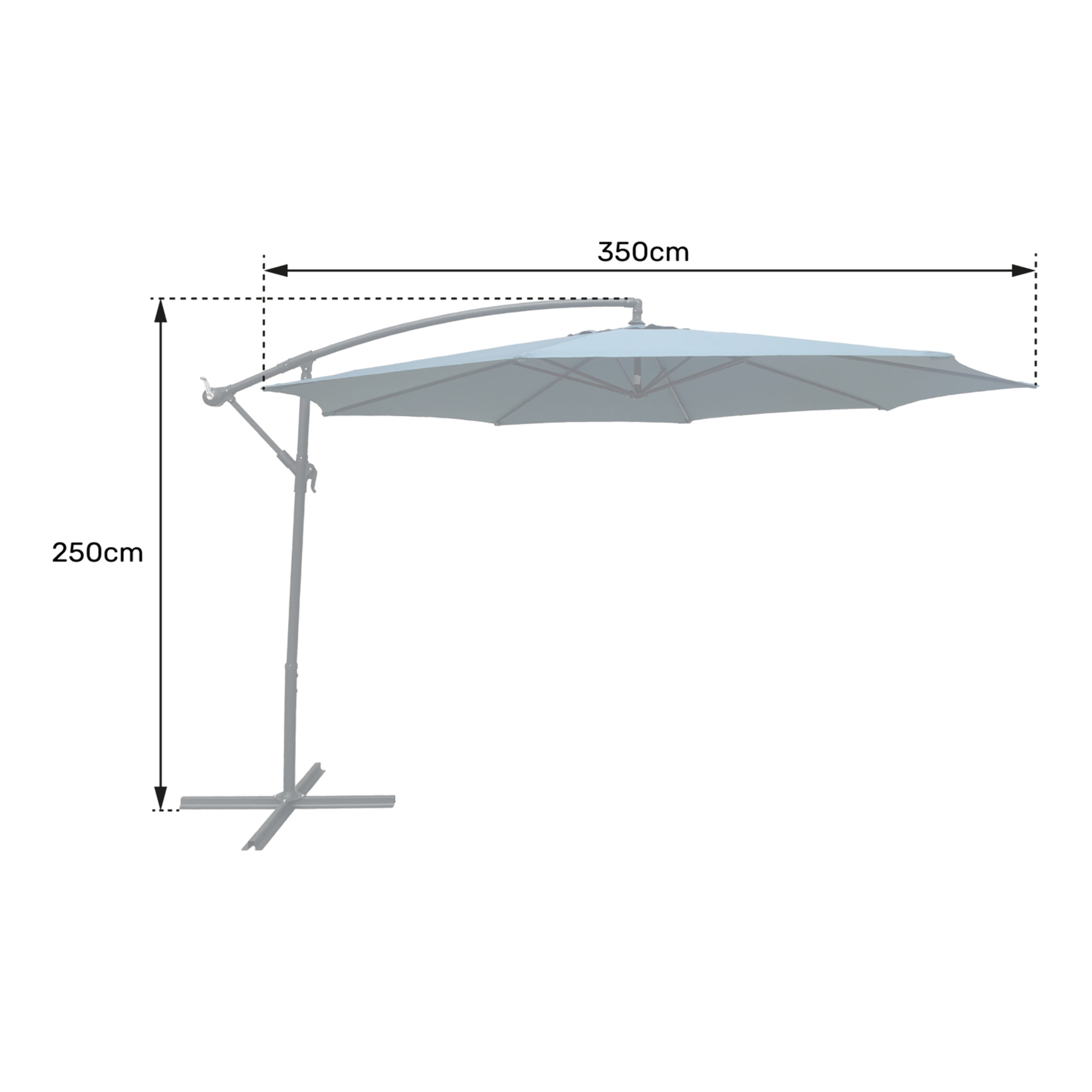 Parasol déporté OAHU rond avec housse -