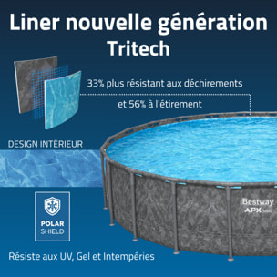 Bestway Piscine hors sol tubulaire ronde Bestway APX 365 671 x 132 cm gris foncé